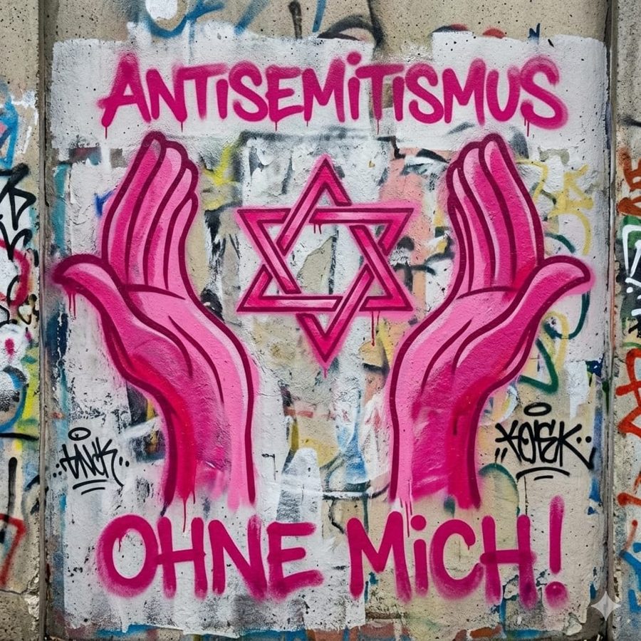 Antisemitismus? Ohne mich! – als Graffiti an einer Wand